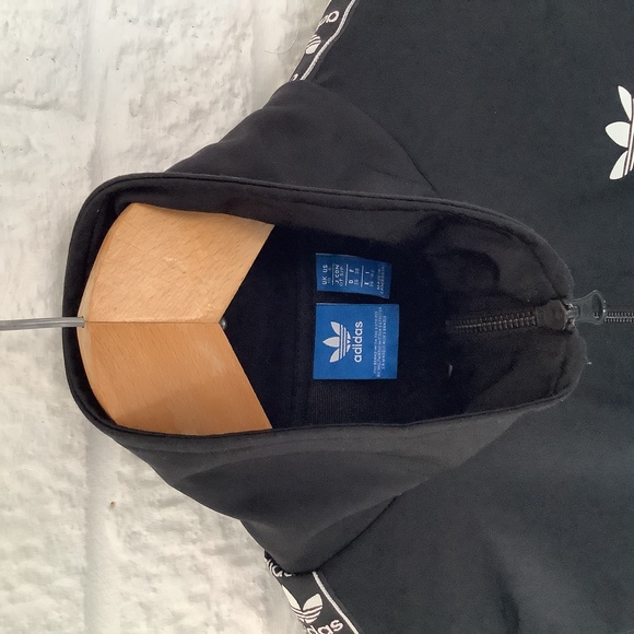 Adidas Originals Full Zip Track Top - Size 10 - Black & White - P2P 17” - Picture 8 of 8